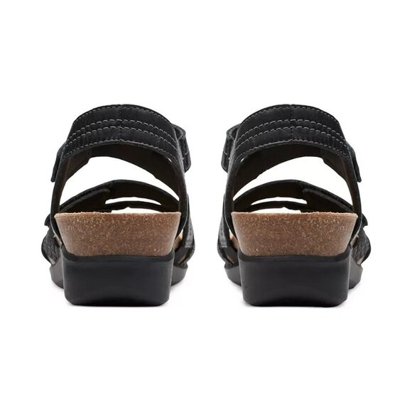 Clarks Calenne Clara Strappy Wedge Sandals 9.5 Black MSRP $95 - Picture 4 of 5